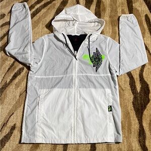 Nike Air Jordan White Jumpman Wings Classic Zip Winbreaker Mens S